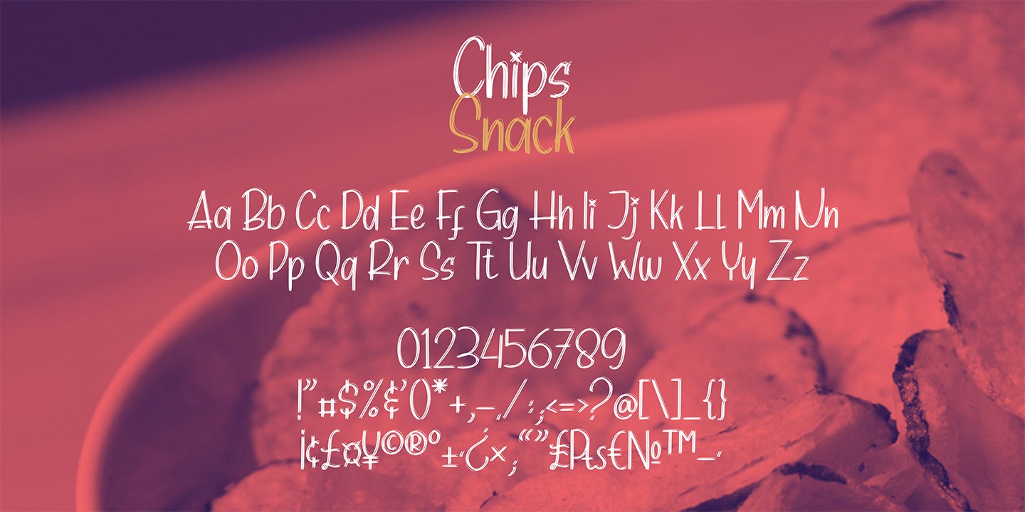 Beispiel einer Chips Snack Regular-Schriftart
